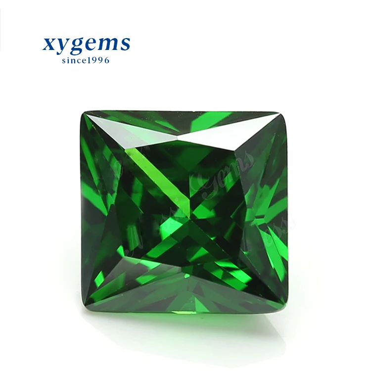 princess cut green diamond