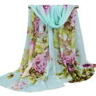 Silk Scarf Manufacturer Supplier 2020 New Print Chiffon Silk Scarf Lady's Long Scarf