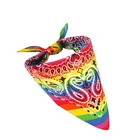 Wholesale Gay Pride Rainbow Bandanas Headwear 100%Cotton Square Shape