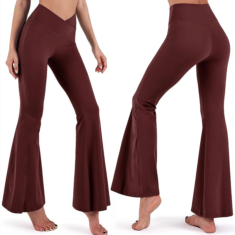 New Product Wholesale Sports Peach Hip Fitness Yoga Leggings Plus Size Flared Yoga Pants Plus Size Women's Pants