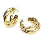 Hoop Hoop 3 Circle Silver Gold Hoop Earrings Fashion Hoop Earings For Women Elegant Charm Boho Large Gold Hoop Earrings