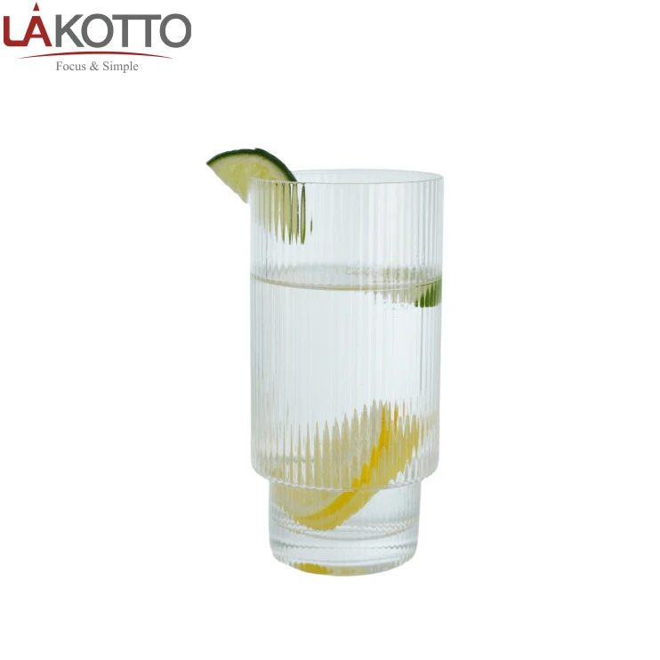 380ML High Quality Glass Cups For Home And Bar Glass Cups With Bamboo And Straws