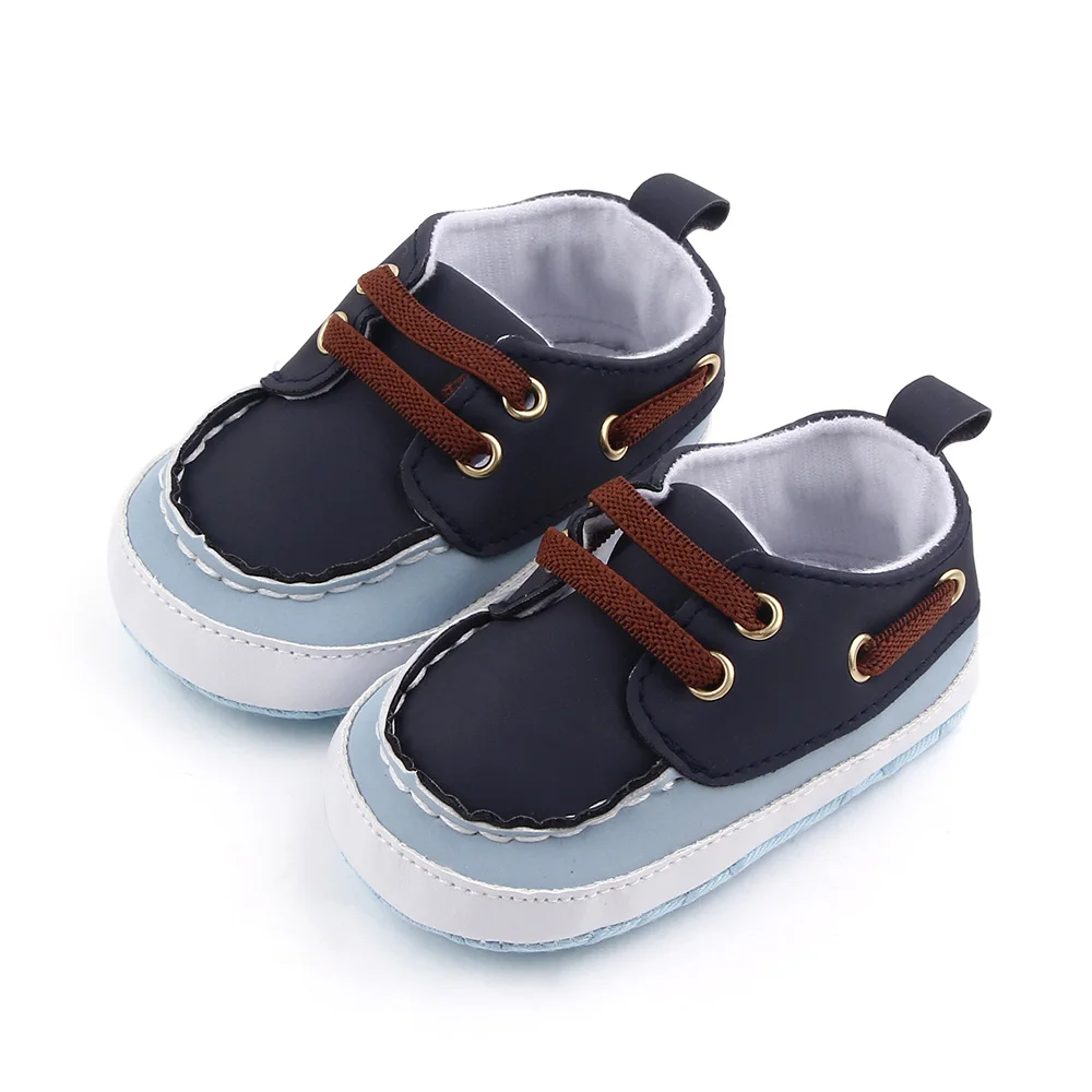 Spring and Autumn 0-12 Months Baby Elastic Soft Soled Color Matching Casual Toddler Shoes factory