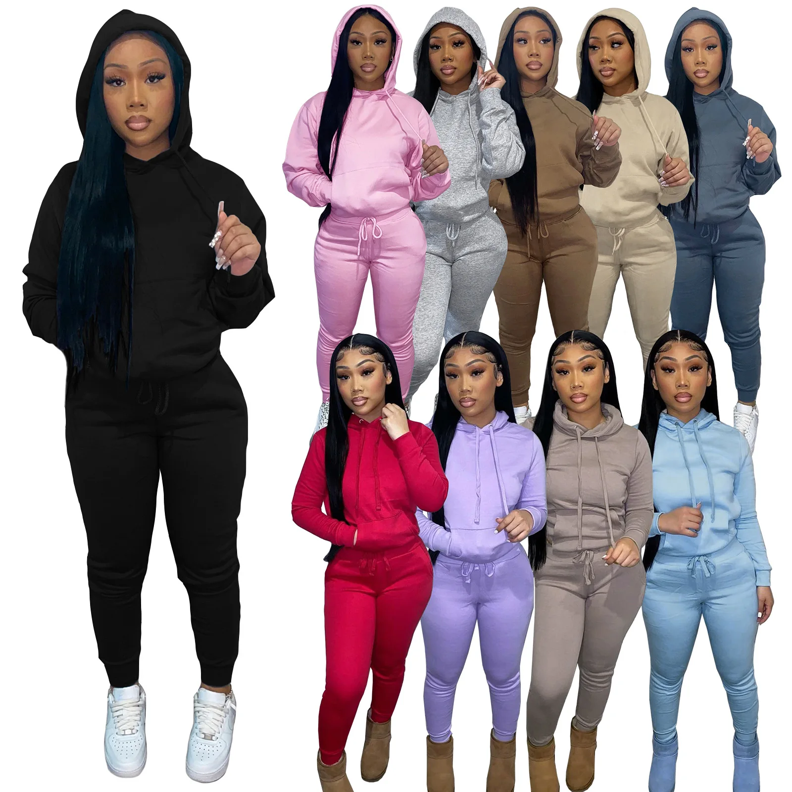 Hooded Activewear Women Tracksuit 
