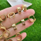 Cz Jewellery Cz Earring New White CZ Gold Earring Brass Hoop Earrings 2022 Trendy Jewellery Heart Huggie Earrings