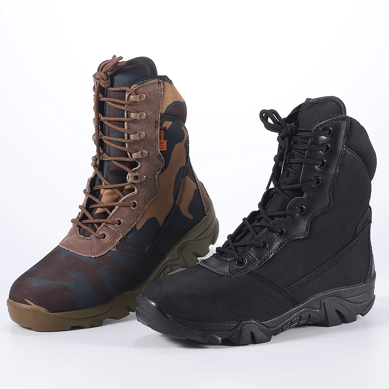 Mens Camo Tactical Military Combat Boots SWAT Waterproof Hiking Outdoor Shoes 