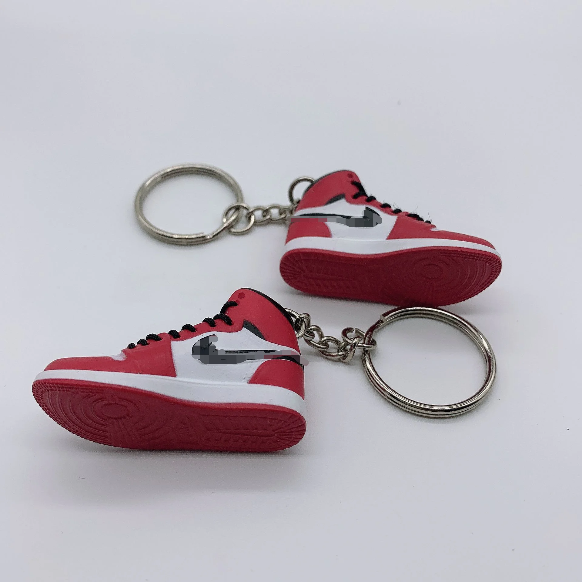 3d Blue/white Mini Shoe Trainer Keyring 