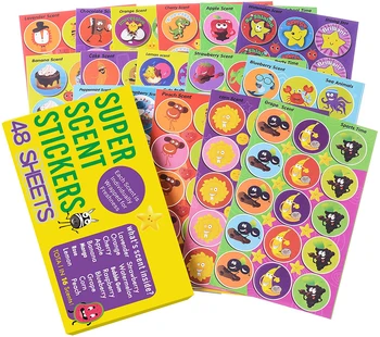 Wholesale Aroma Adhesive Scented Scratch and Sniff Cute Stickers Scratch Sheets Kawaii Vinyl Custom Best Choice for Kids