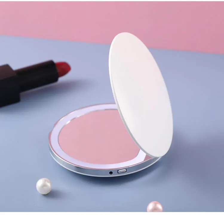 3x Magnifying Foldable Led Light Mini Portable Make Up Mirror makeup