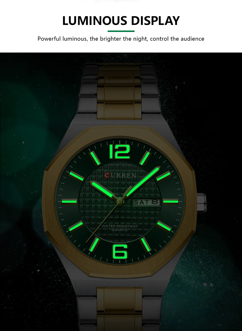 Curren 8476 Men's Watch Waterproof Quartz Steel Band Watch Business Casual Luminous Wristwatch