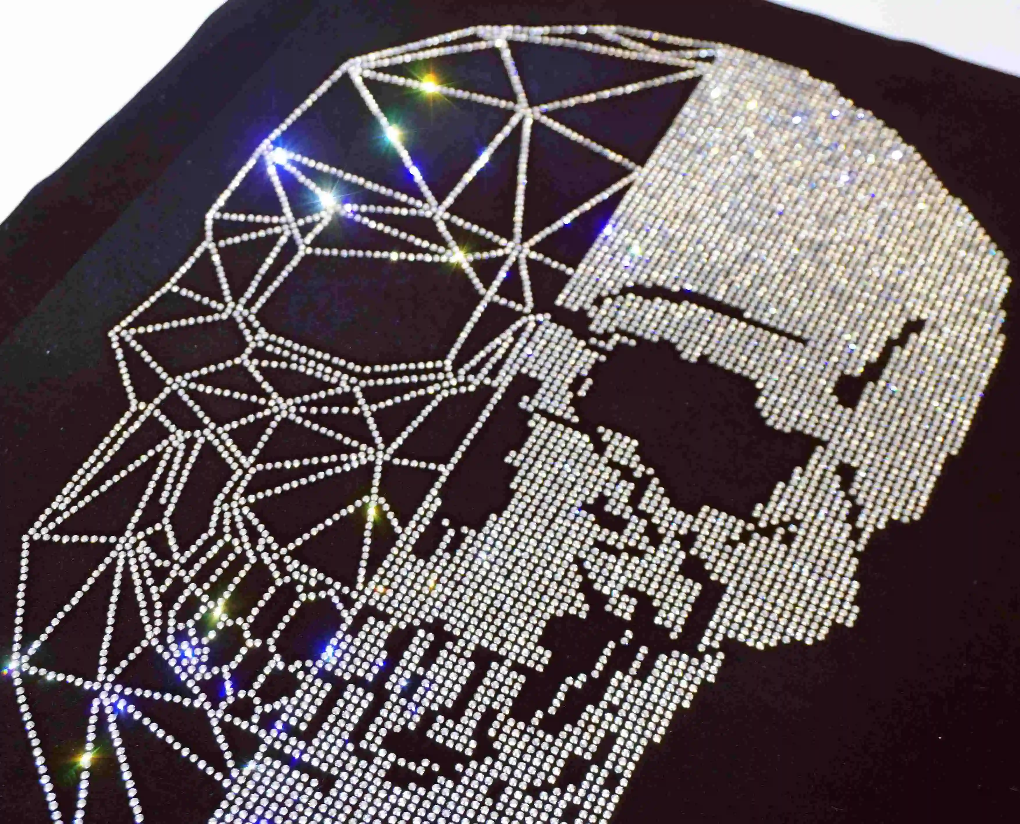 Stock factory wholesale heat press rhinestone letter high quality crystal bead transfers
