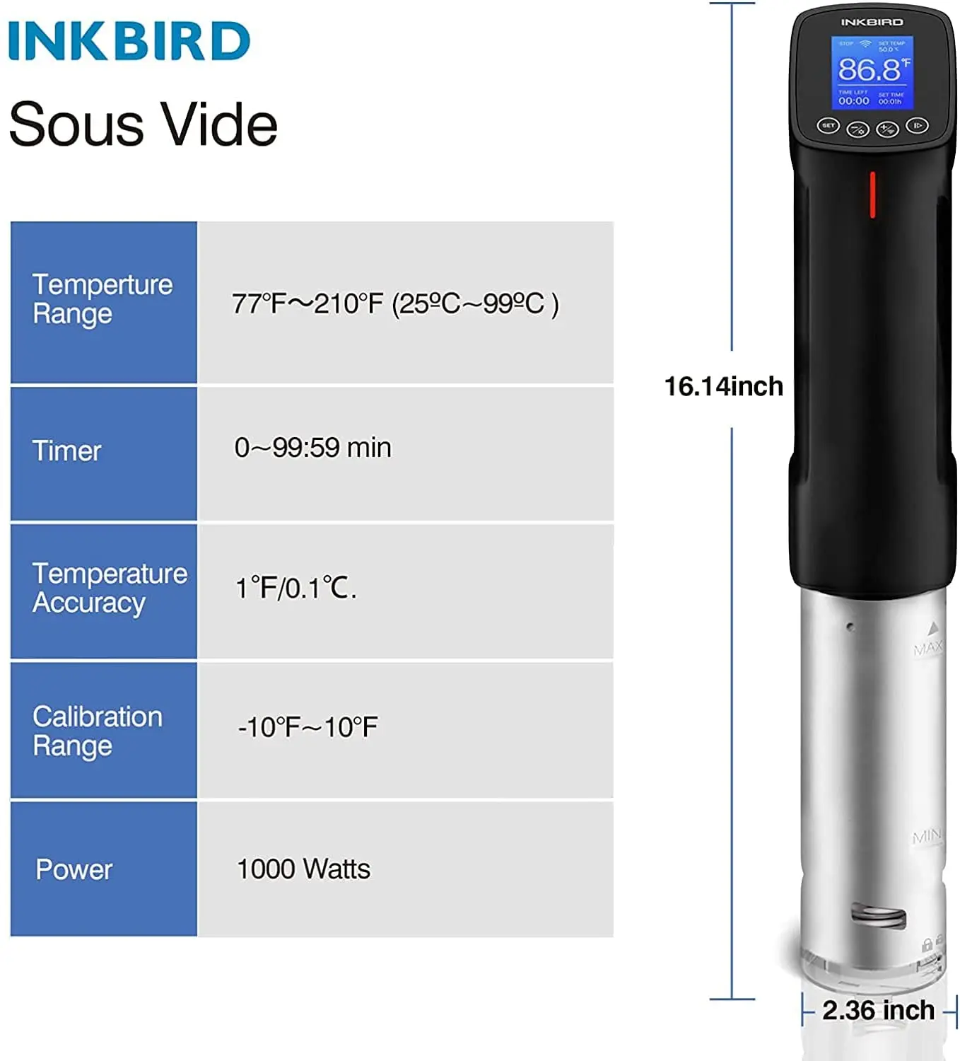 inkbird wifi sous vide precision cooker