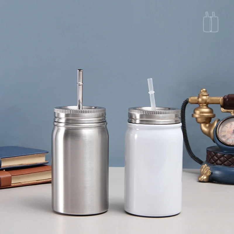 Double layer Wall 304 stainless steel Tumbler with straw juice milk tea Bubble insulated water bottle gift water cup