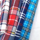 Fabric For Shirt Cotton T/c Flannel Blue Red Black White Check Plaid Pattern Printed Cvc Flannel Shirt Fabric For Nepal