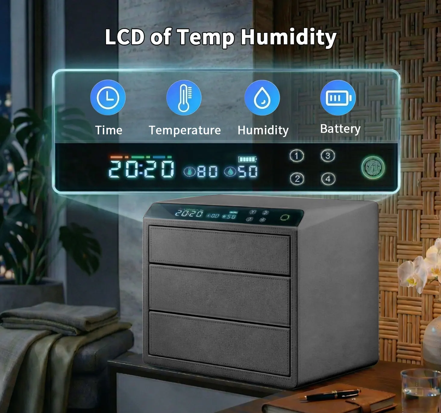 dr 1273 ft ceqsaffe factory best selling jewelry safe household anti theft small intelligent fingerprint safe box 4 drawers storage safe-3
