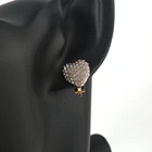 Earrings Strength Is Superior Fashionable Jewelry Alloy Rhinestone Heart Shape 1.2cm Clip On Earrings
