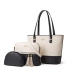 Handbag 2021 New Design High Quality PU Leather Fashion Ladies Handbag Trendy Women Hand Bags Sets Of 3