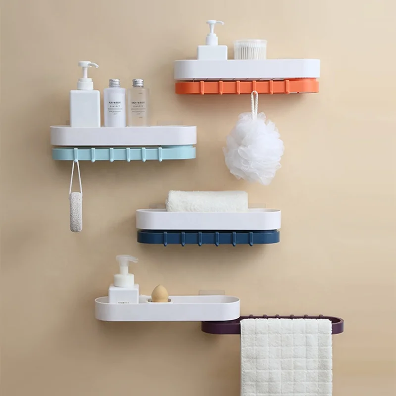 Bathroom Corner Self-adhesive Shelf Shower Storage Shelf Soap Dish Tray Holder 