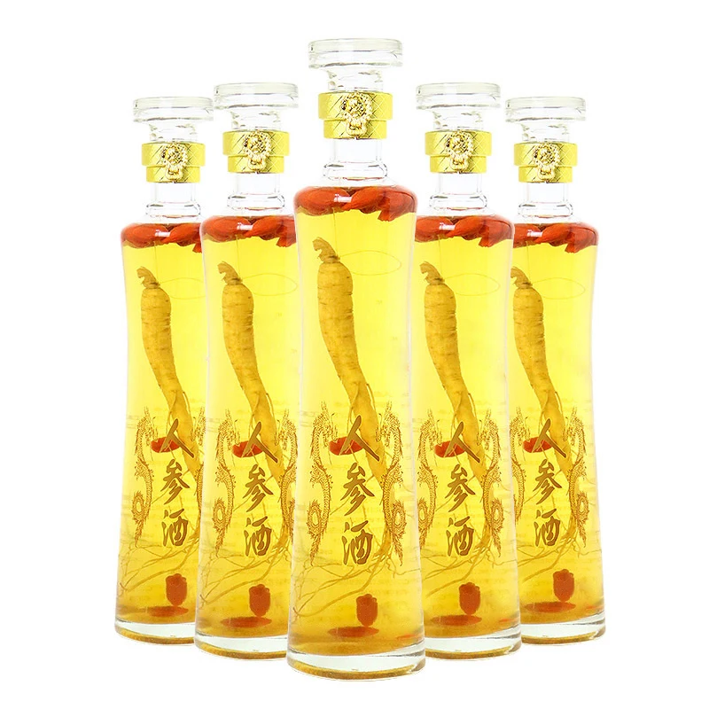 Ginseng Soaking Deer Antler Blood Medicine Wine Bottle High Grade 500ml Health Transparent Empty Bottle