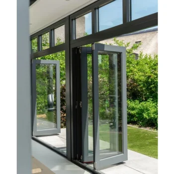 ALUFRONT Aluminum Bifold Door NFRC AS2047 Certified, Thermal Break Double Glazed Soundproof Windproof Folding Patio Door