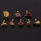 Steel Piercing Creative Stainless Steel Threaded Nose Nail Fruit Pattern Piercing Jewelry