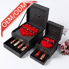 Timepieces Wholesale Luxury Necklace Drawer Timepieces Velvet Big Rose Jewelry Box