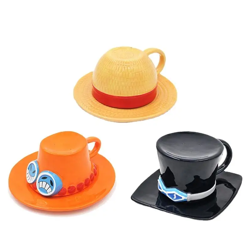 MB1 New Style Anime Cartoon Mug Creative Novelty Cup And Saucer One Pieced Coffee Mug Ceramic Cup