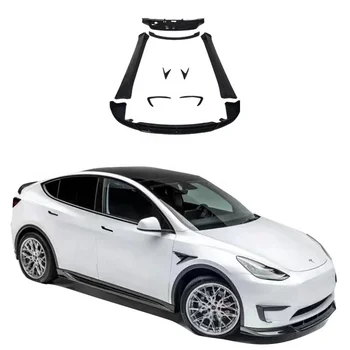 Carbon Fiber Body Kits For Tesla Vorsteiner Style Front Bumper Lip For Tesla Model Y Aero Kit