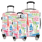 Manufacturing Suitcase Popular Universal Wheel 20 24 28 Travel Trolley Luggage Abs Pc Luggage Hard Shell Printed Suitcase