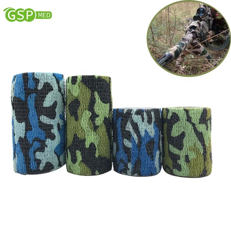 5cm*4.5m cheap wholesale 35g non-woven camouflage cohesive bandage