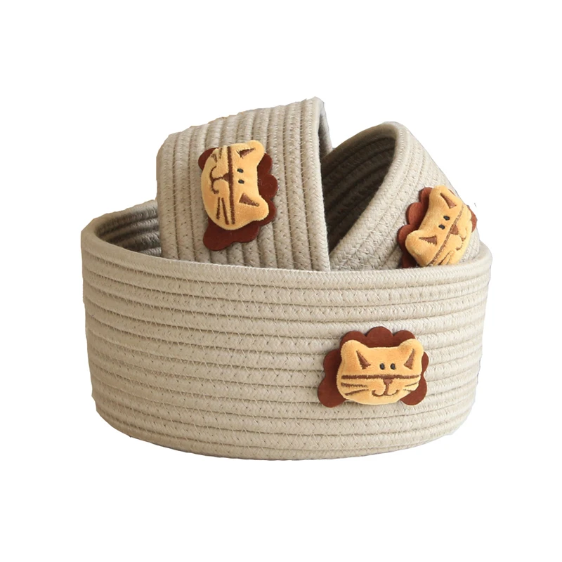 Hot Product Animal Cotton Rope Woven Foldable Decorative Organizer Baskets Bins Snack Sundries Storage Basket