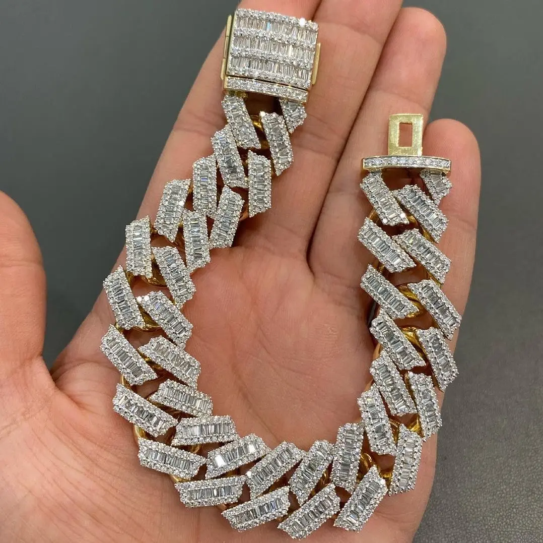 moissanite baguette chain