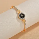 Gold Charm 12 Zodiac Sign Bracelet Gold Plated Astrology Horoscope Jewelry Diamond Zodiac Bracelet For Women