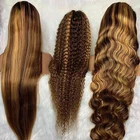 100% 100% Virgin Brazilian Human Hair Frontal Wig 10A Grade Bone Straight Ombre Piano Color Human Hair Hd Lace Front Wigs