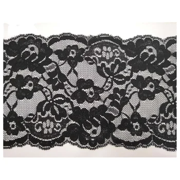 Custom fashion design mesh lace fabric black organza collar lace ribbon
