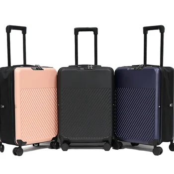 2024  New Simple Design foldable trolley case  collapsible travel suitcase Folding  luggage  with Cup holder travel suitcase set