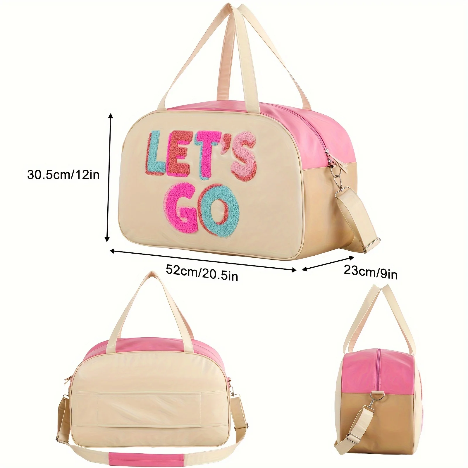 Casual Weekend Luggage Large Embroidery Capacity Shoulder Travel Bag Sports Gym Carry-On Women Duffel Bag factory