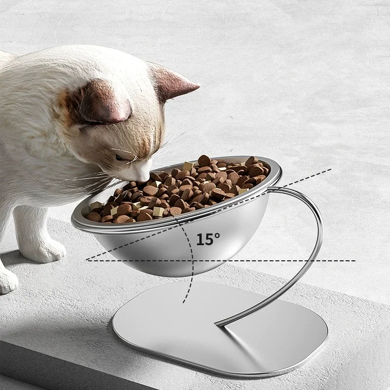 New High Quality Stainless Steel Pet Bowl Protects Cervical Vertebrae with Large Capacity to Prevent Upset Cat and Dog Bowl details