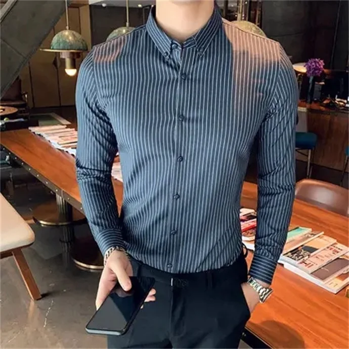 Latest Design Casual Men's Shirt Wholesale Men's Wear Shirt With Full Sleeves at Competitive Price Men's plain Long-sleeve shirt