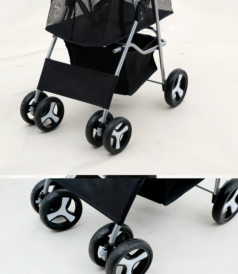 Wholesale Multi-functional Pet Stroller Double-layer Large Space Cat and Dog Cart Quick Pickup Convenient Folding Pet Supplies manufacture