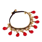 Anklet New Fashion Bohemian Colorful Bells Water Drop Anklet Retro Turquoise Barefoot Sandals Upper Anklet