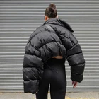 Winter Winter Slim Clothes Lace-up Waist Short Stand-up Collar Warm Jacket Women's Thick Cotton Jacket