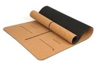Natural Custom Printed 5mm 6mm 8mm Eco TPE Natural Cork Yoga Mat With Position Line Waterproof Skin-friendly Cork Yoga Mat