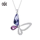 Cristal Silver Dijes De Joyeria De Mariposa Cristal Collar Mariposas