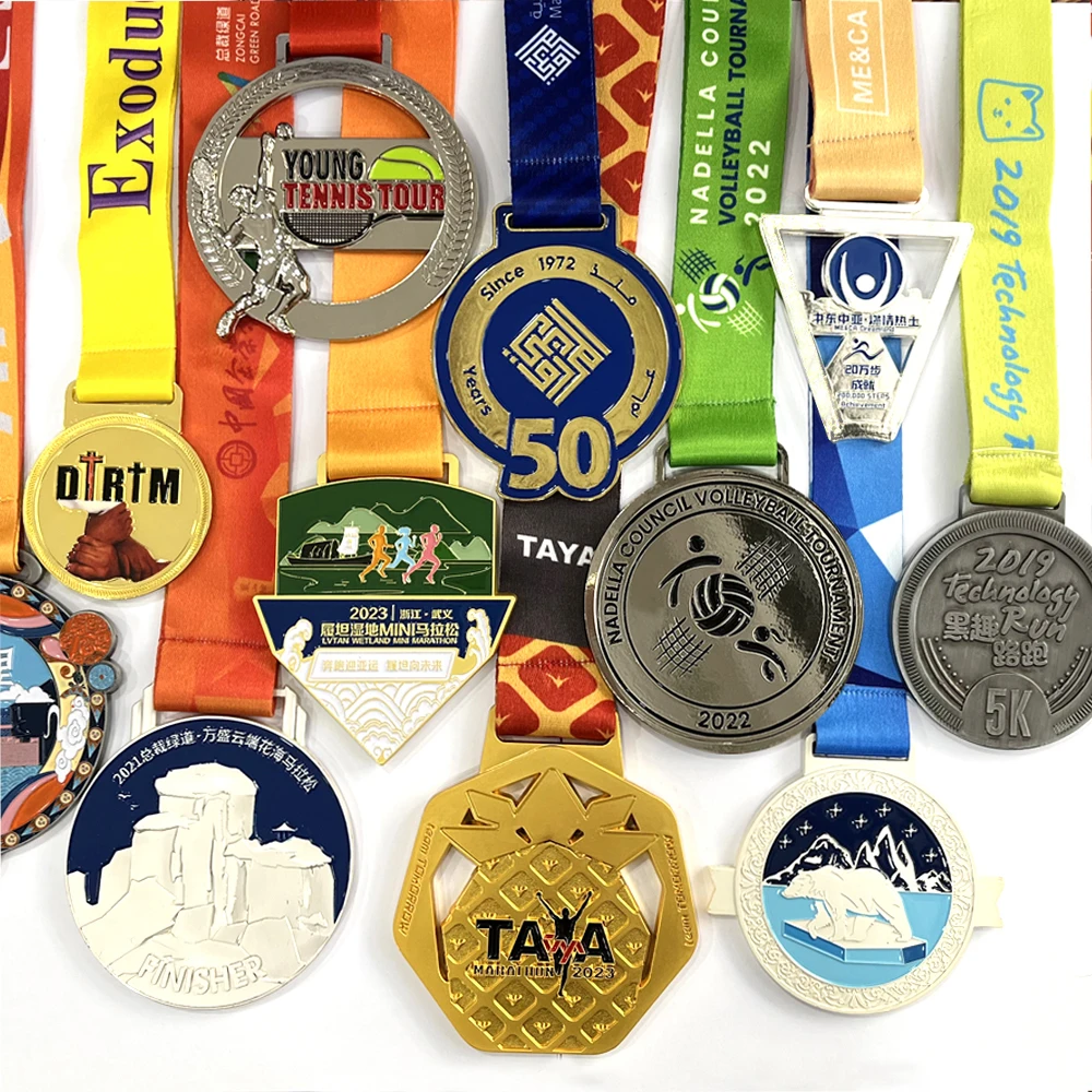 Free Design Custom Marathon Running Finisher Medal Sport Metal Logo Customizable Zinc Alloy with Aluminium Material supplier