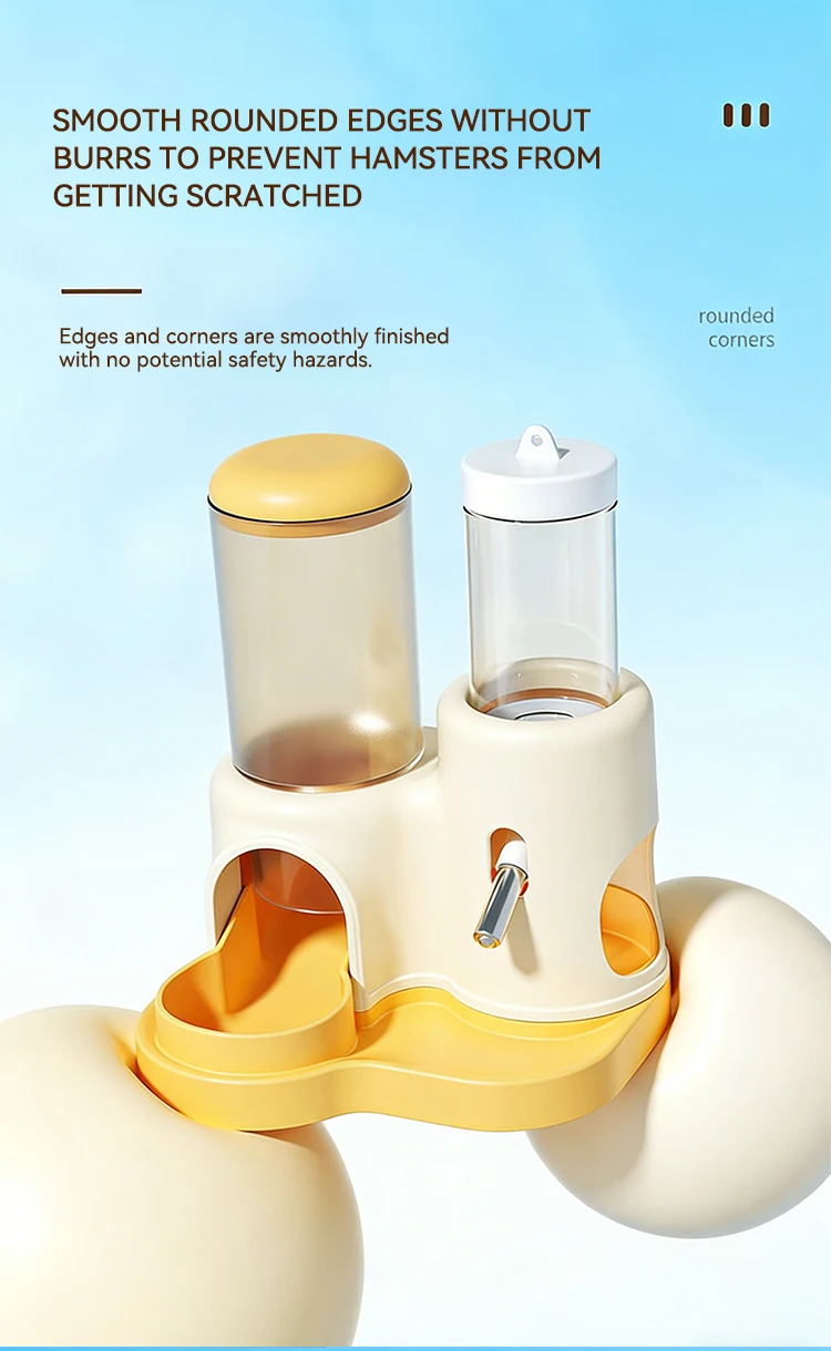 New 2 in 1 Hamster Food and Water Feeder Large Capacity Easy to Clean Small Pet Supplies manufacture