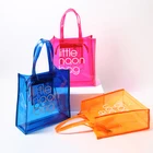 Custom Printing Candy Colored Transparent Women's Handbag Clear PVC Jelly Waterproof Beach Tote Bag