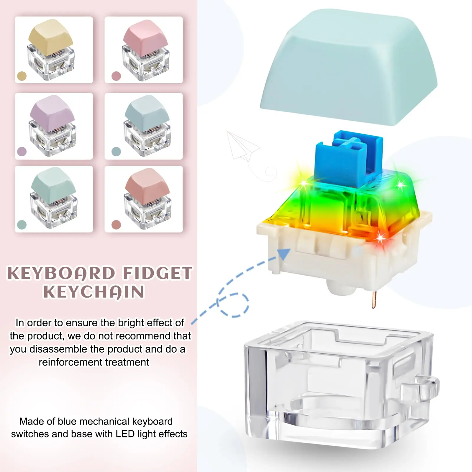 Creative Stress Relief Pendant Toy Keycap Fidget Keychain for Kids & Adults Pinch, Vent, Relax & Relieve Anxiety factory