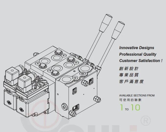 Proportional hydraulic directional valves  PV-4 series it can replace Sauer Danfoss  PVG32