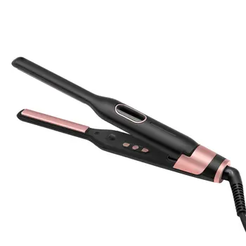 New design 3/10 Inch Pencil Flat Iron Mini Flat Iron Beard Hair Straightener With Negative Ions And LCD Display